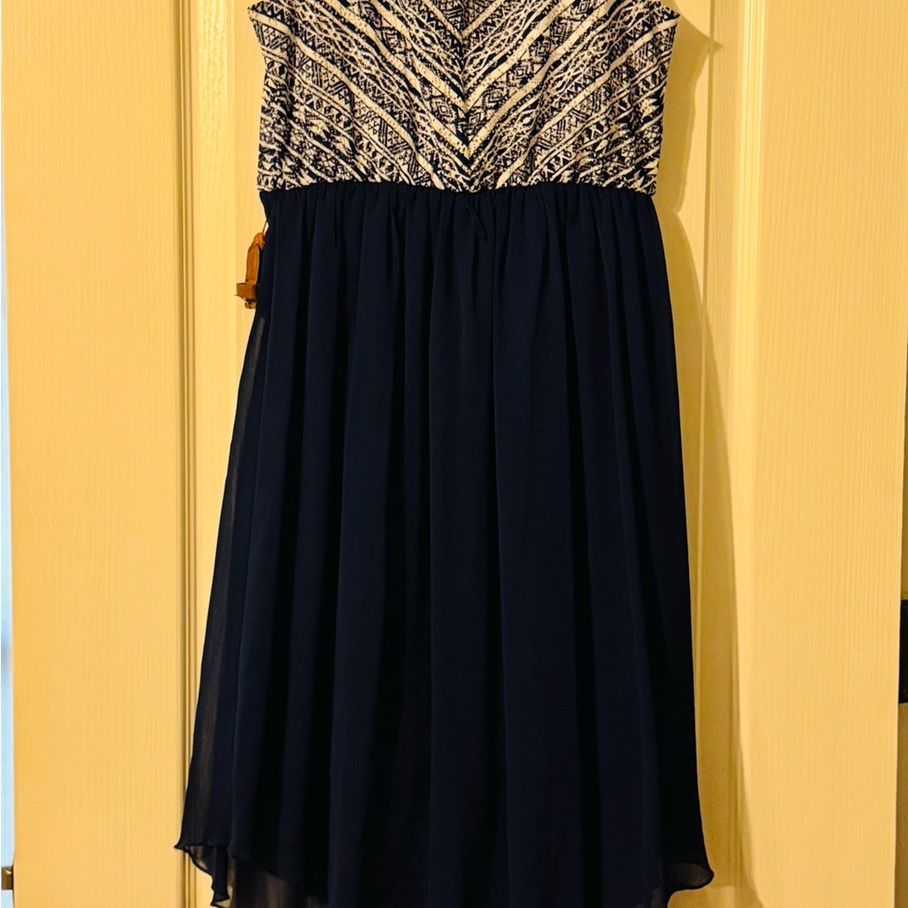 Stylish Navy and White Kids Casual Dress